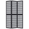 Biombo separador de 3 paneles madera maciza Paulownia negro 4