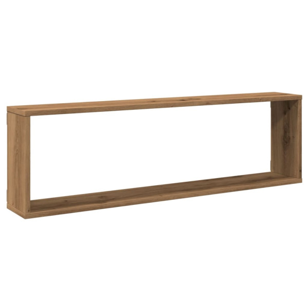 Estantes cubo de pared 2 uds madera roble artisan 100x15x30 cm M 4