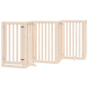 Puerta para perros plegable 6 paneles madera de álamo 300 cm 2