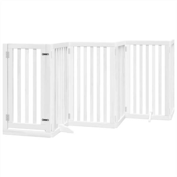 Puerta para perros plegable 3 paneles madera álamo blanca 300cm M 2