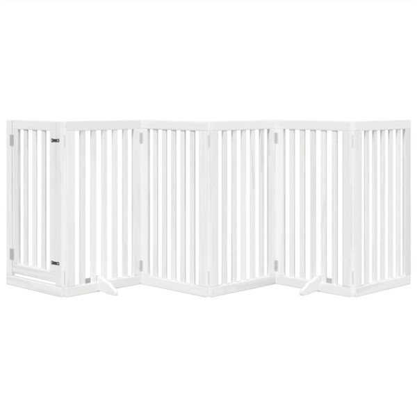 Puerta para perros plegable 3 paneles madera álamo blanca 300cm M 3