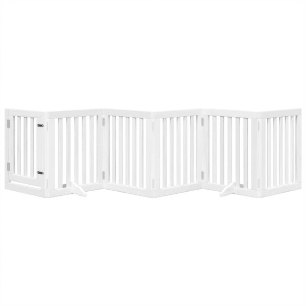 Puerta para perros plegable 3 paneles madera álamo blanca 300cm M 3