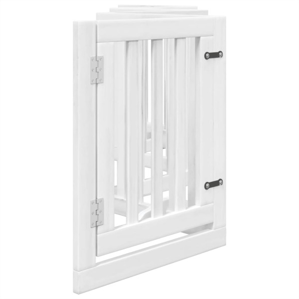 Puerta para perros plegable 3 paneles madera álamo blanca 300cm M 5