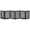 Puerta para perros plegable 6 paneles madera álamo negra 300 cm 3