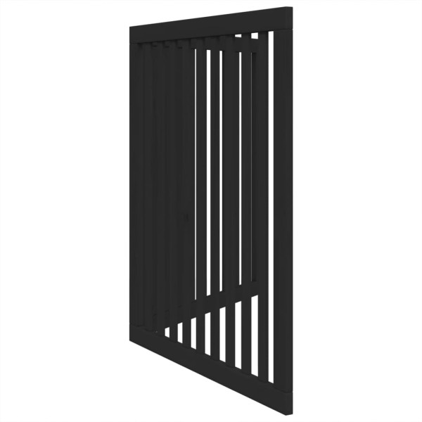 Puerta para perros plegable 2 paneles madera álamo negra 160 cm M 5