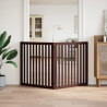 Puerta para perros plegable 2 paneles madera álamo marrón 160cm 3