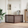 Puerta para perros plegable 2 paneles madera álamo marrón 160cm 3