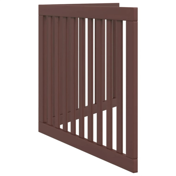 Puerta para perros plegable 2 paneles madera álamo marrón 160cm M 5