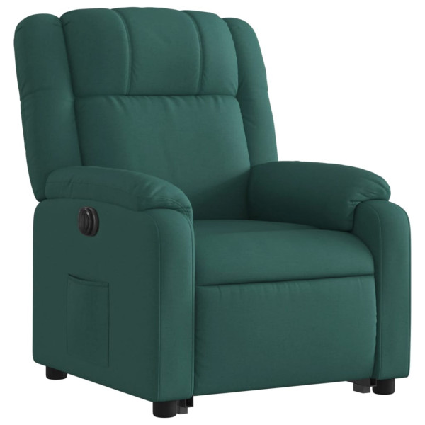 Sillón eléctrico reclinable elevable de tela verde oscuro M 4