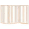 Puerta para perros plegable 3 paneles madera de álamo 150 cm 4