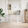 Puerta para perros plegable 3 paneles madera álamo blanca 150cm 3