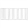 Puerta para perros plegable 3 paneles madera álamo blanca 150cm 4