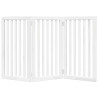 Puerta para perros plegable 3 paneles madera álamo blanca 150cm 4