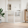 Puerta para perros plegable 2 paneles madera álamo blanca 160cm 3