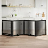 Puerta para perros plegable 4 paneles madera álamo negra 320 cm 1