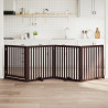 Puerta para perros plegable 4 paneles madera álamo marrón 320cm 1