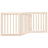 Porta para cães dobráveis 3 painéis de madeira poplar 150 cm 2