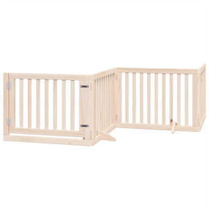 Puerta para perros plegable 4 paneles madera de álamo 320 cm H