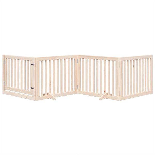 Puerta para perros plegable 4 paneles madera de álamo 320 cm M 3