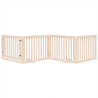 Puerta para perros plegable 4 paneles madera de álamo 320 cm 3