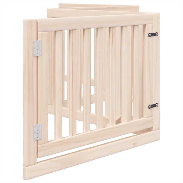 Puerta para perros plegable 4 paneles madera de álamo 320 cm M 5