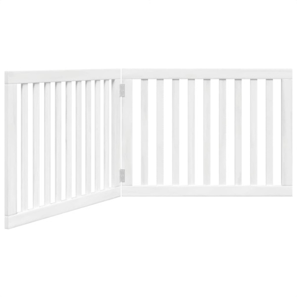 Porta dobrável para cachorro 2 painéis madeira choupo branco 160cm M 2