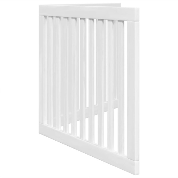 Puerta para perros plegable 2 paneles madera álamo blanca 160cm M 5