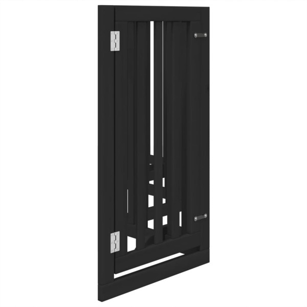 Puerta para perros plegable 6 paneles madera álamo negra 300 cm M 5
