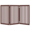 Puerta para perros plegable 3 paneles madera álamo marrón 150cm 4