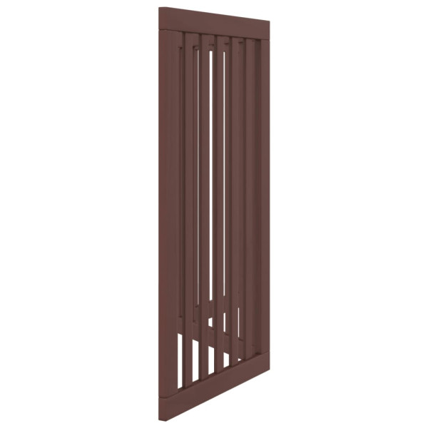 Puerta para perros plegable 3 paneles madera álamo marrón 150cm M 5