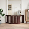 Puerta para perros plegable 3 paneles madera álamo marrón 150cm 3