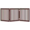 Porta para cães dobráveis 3 painéis de madeira de asa marrom 150cm 4