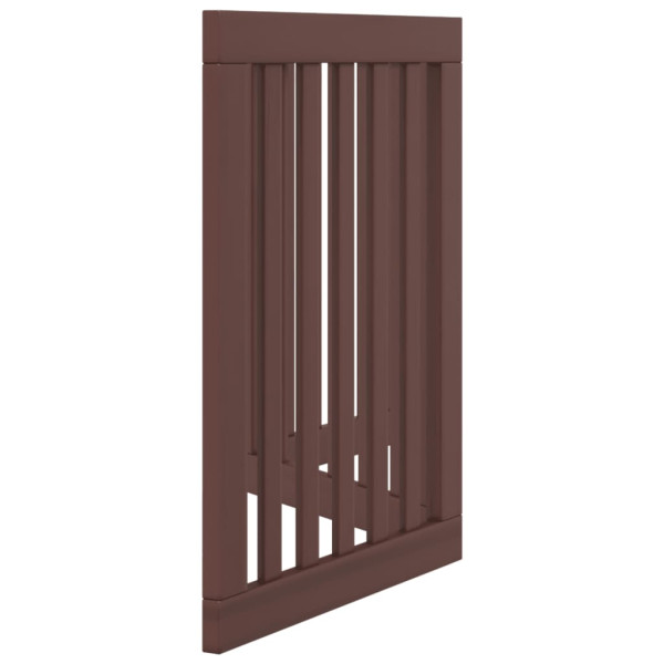 Puerta para perros plegable 3 paneles madera álamo marrón 150cm M 5