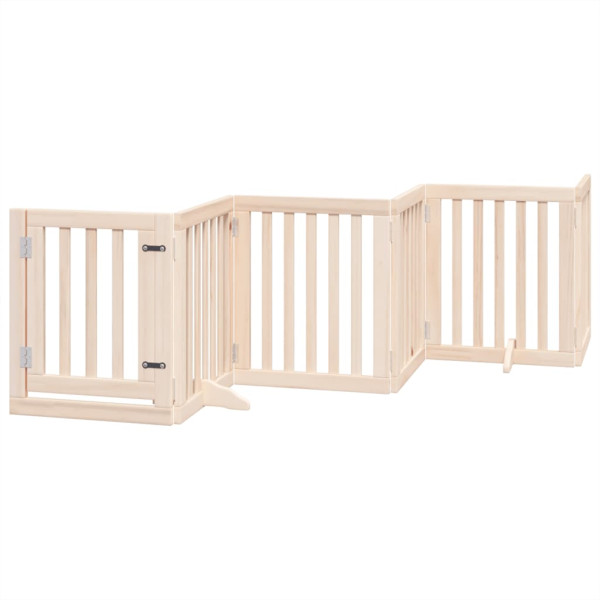 Puerta para perros plegable 6 paneles madera de álamo 300 cm M 2