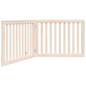 Puerta para perros plegable 2 paneles madera de álamo 160 cm H