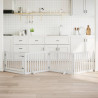 Puerta para perros plegable 4 paneles madera álamo blanca 320cm 1