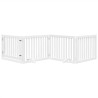 Porta dobrável para cachorro com 4 painéis madeira de choupo branco 320cm 3