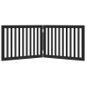 Puerta para perros plegable 2 paneles madera álamo negra 160 cm 4