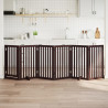 Puerta para perros plegable 6 paneles madera álamo marrón 300cm 1
