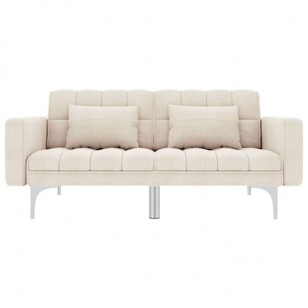 Sofá cama de tela color crema M 2