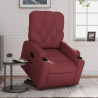 Sillón reclinable elevable cuero artificial rojo tinto 1