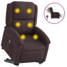 Sillón masaje eléctrico reclinable elevable tela marrón oscuro 2