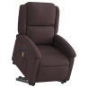 Sillón masaje eléctrico reclinable elevable tela marrón oscuro 3