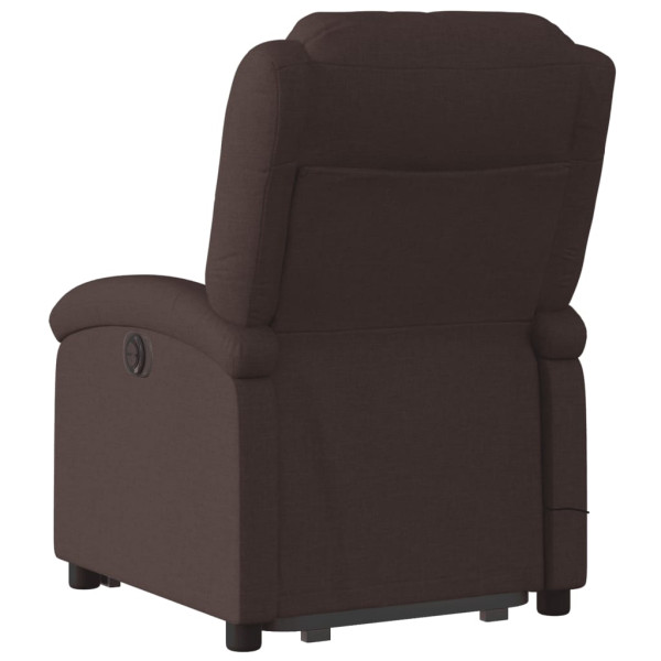 Sillón masaje eléctrico reclinable elevable tela marrón oscuro M 5