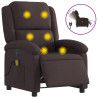 Sillón reclinable de masaje eléctrico tela marrón oscuro 2