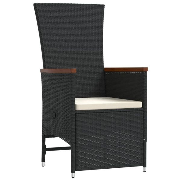 Set de comedor jardín 11 pzas con cojines ratán sintético negro M 5