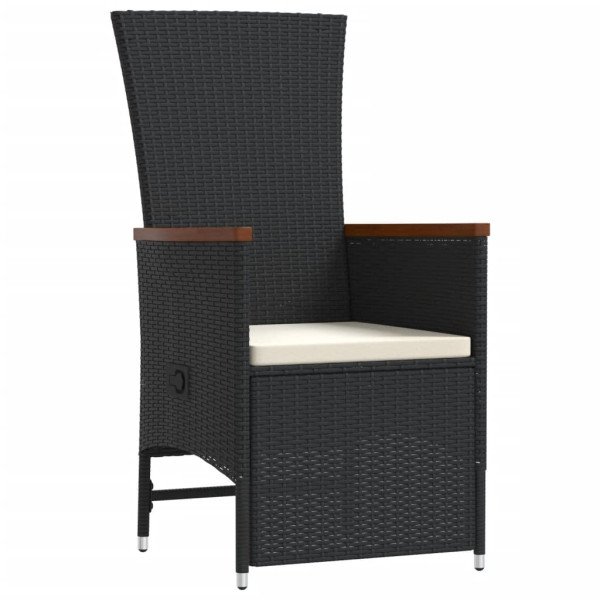 Set de comedor de jardín 9 pzas y cojines ratán sintético negro M 4