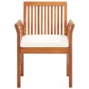 Set comedor de jardín 3 pzas y cojines madera maciza de acacia 5