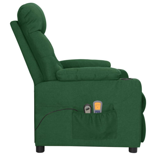 Sillón de masaje eléctrico tela verde oscuro M 4