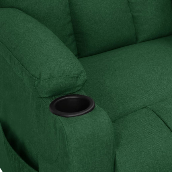Sillón de masaje eléctrico tela verde oscuro M 5